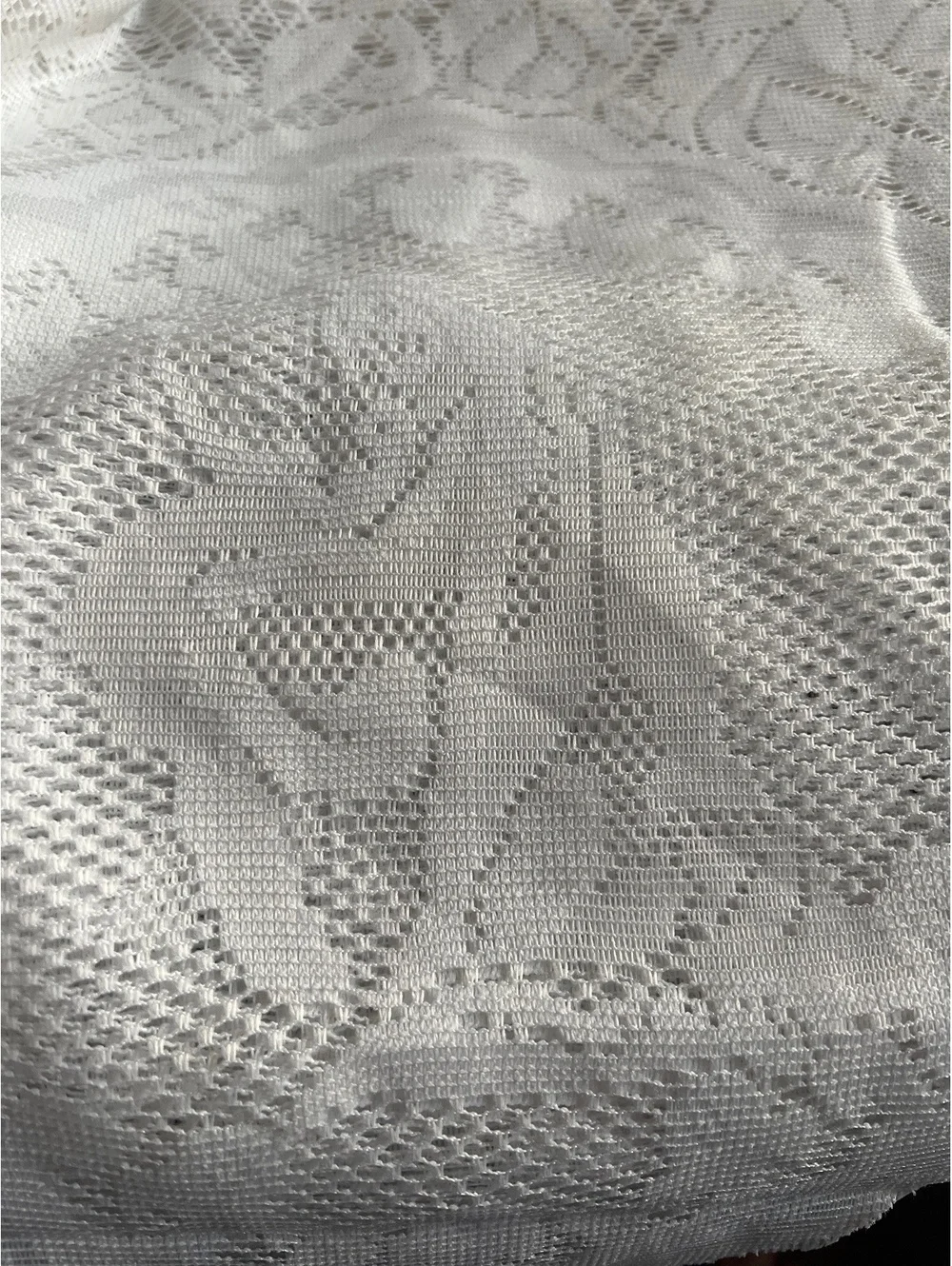 Vintage White Lace Nativity Scene Tablecloth or Decorative Fabric